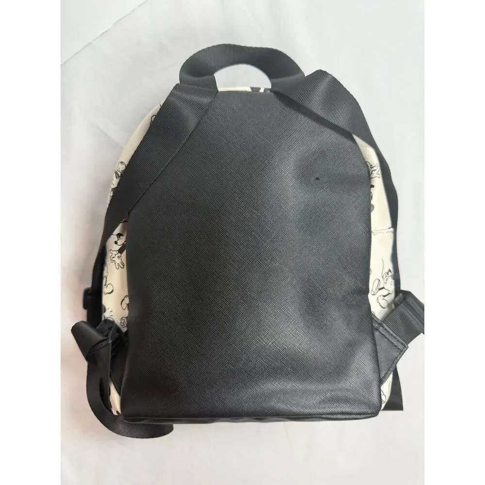 Bioworld Disney Mickey Mouse Mini Backpack Black White Zippered Closure
